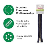 Nierozdzielczy Zamek Błyskawiczny do Spodni Pasmanta | 20cm | Metalowy Zamek Błyskawiczny do Dżinsów, Chinosów i Bermudów (Czarny - 20cm)