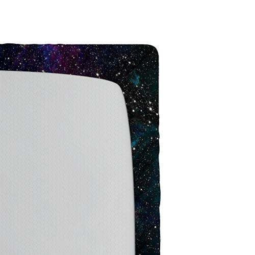 Ambesonne Outer Space Fitted Sheet, Galaxy Stars In Space Celestial Astronomic Planets In The Universe Milky Way, Bed Cover With All-Round Elastic Deep Pocket For Comfort, King Size, Navy Purple #TOP4