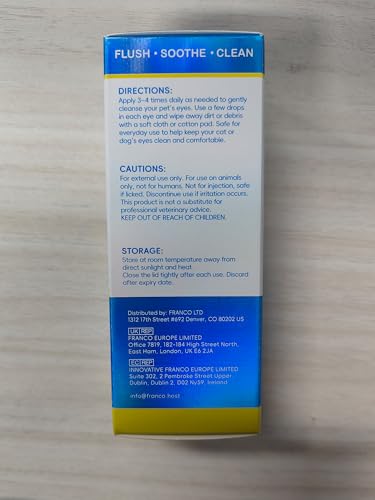 Daiasns Cataract Drops for Dogs, Eye Drops for Eye Infection Treatment, Relieving Itching & Irritation, Vet-Recommended Pink Eyes and Tear Stain Cleaner for Dogs and Cats - 3.38oz