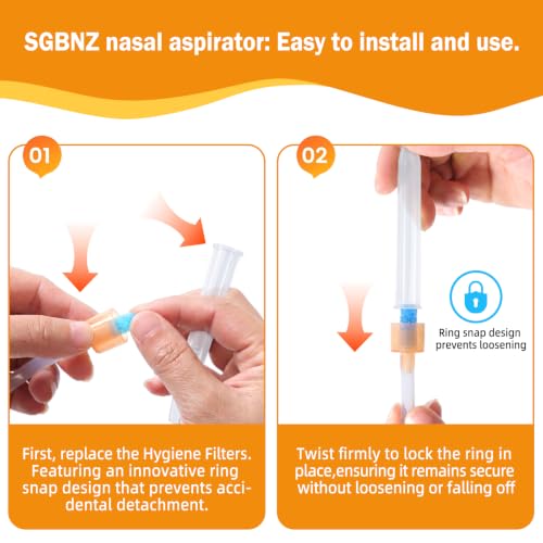 Image of Nasal Aspirator for Baby with 30 Hygiene Filters 0-12 Months, Compact Size, Baby No Bulky Feel Reusable Infant Nose Cleaner, Easy to Use and Clean, Portable for Both Travel and Home Use-White