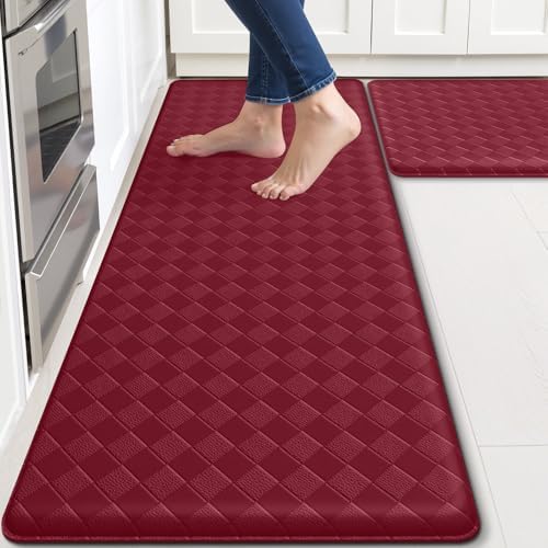 Kitchen Mats, 2PCS Kitchen Rugs, Cushioned Anti Fatigue Kitchen M...