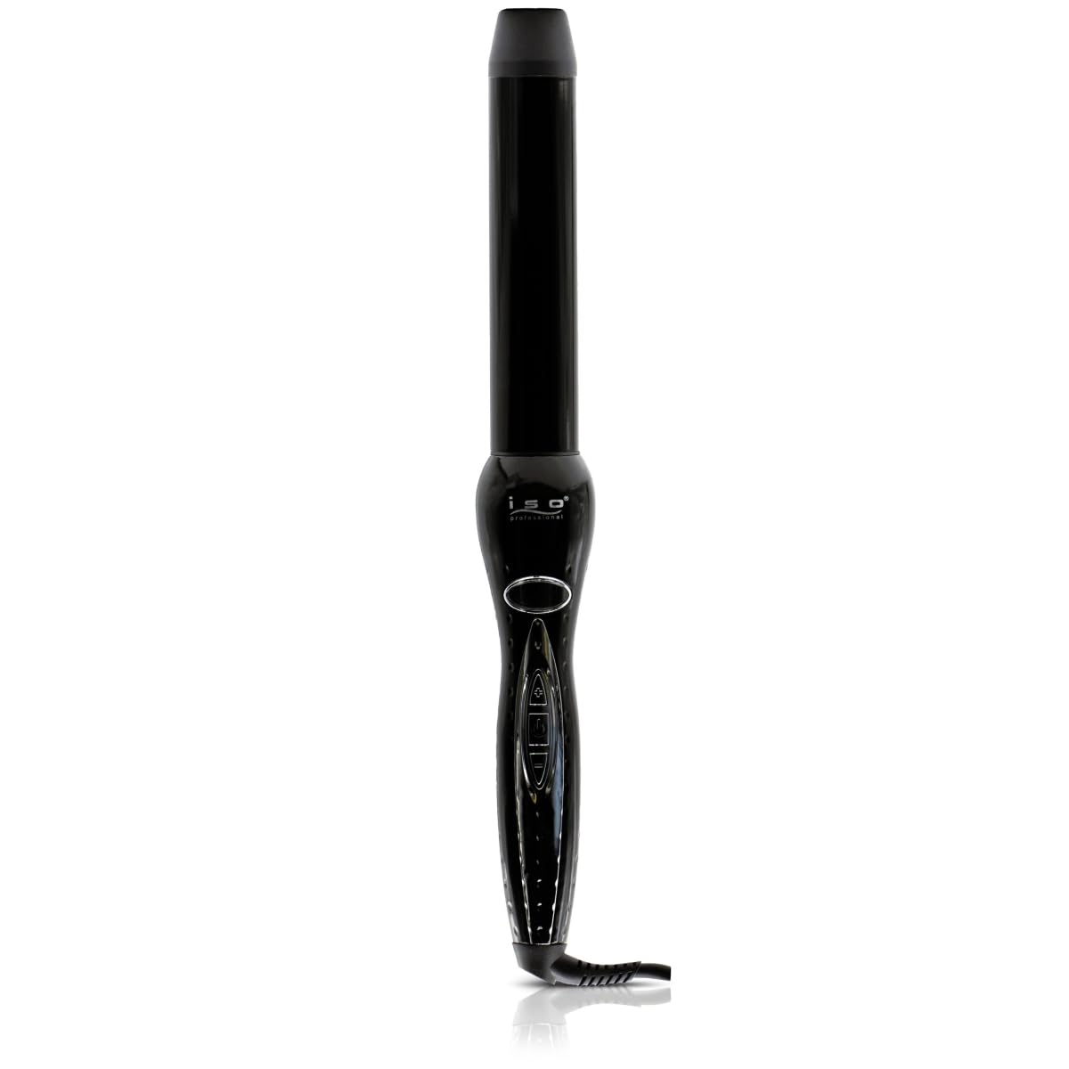 ISO Beauty ISOTWCBG32MM-705 The Digital Twister - 32mm Tourmaline-Infused Ceramic Pro Curling Wand w/Cool Tip - Gold Collection - Black