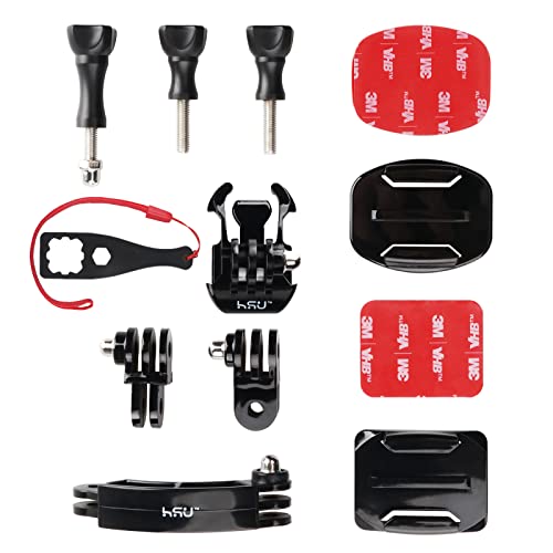 HSU Soporte de Casco para GoPro, Extensión para Hero 13/12/11/10/9/8/7/6/5/4/3, Adhesivo 3M para Cámara de acción