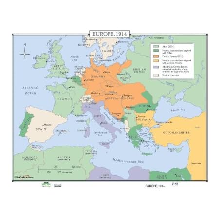 Amazon.com: Universal Map World History Wall Maps - Europe 1914 : Office Products