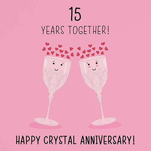 15th Wedding Anniversary Card - Crystal Anniversary - Iconic Collection