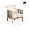 Christopher Knight Home 5-Piece Acacia Wood Patio Furniture Set with Coffee Table, 7 Seater Outdoor Conversation Sofa Set, Patio Sectional Chat Set for Backyard Balcony, Teak+ Beige #5