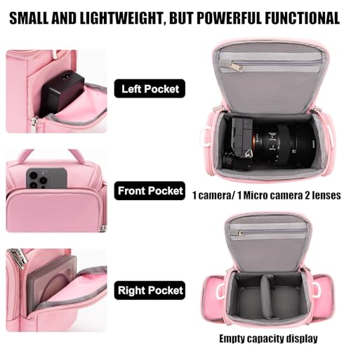 Bolso cruzado CADeN compacto para cámara 1.0 S rosa miniatura 3
