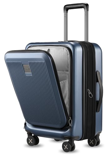 LUGGEX 20" Hard Shell Carry-On with USB, Blue