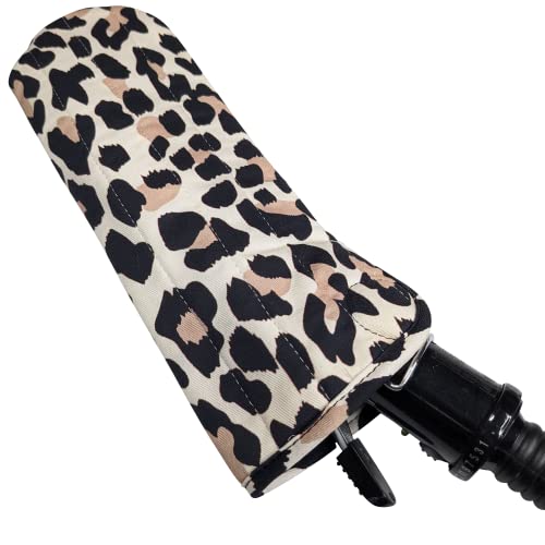 Case/Cover [Heat Resistant] for Curling Irons, Flat Irons or Straighteners, and Styling Irons, Silicone Coated Lining and Quilted Cotton Pouch for Travel, Gym, or Home [Cheetah]