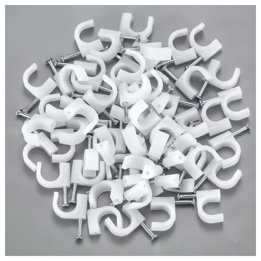 100 Pack 8mm White Steel Cable Nail Clips, Heavy Duty Cable Fixing Nails, Easy Install Wire Cord Holders for Ethernet & Coaxial Cables