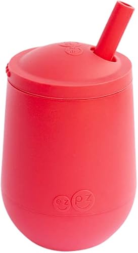 Miniatura 2 de ez pz Juego de mini colección (Coral)  Taza 100% silicona + pajilla, tenedor, cuchara y mini tapete con placa de succión con mantel individual