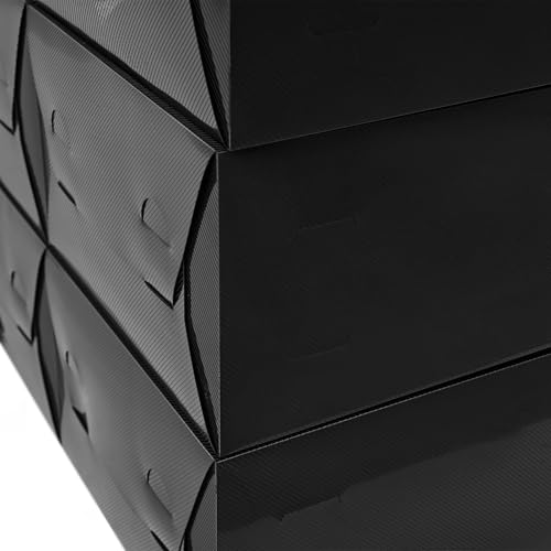 Cajas de zapatos con puerta abatible de plástico modular negro 7