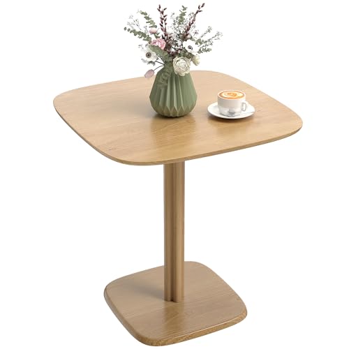 HOMCOM Table à Manger pour 4 Personne Table de Cuisine Style Moderne avec Plateau Aspect Bois, 70 x 70 cm, Bois Naturel