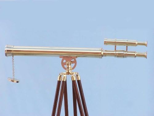 Hampton Nautical Floor Standing Brass Griffith Astro Telescope, 64", Brass