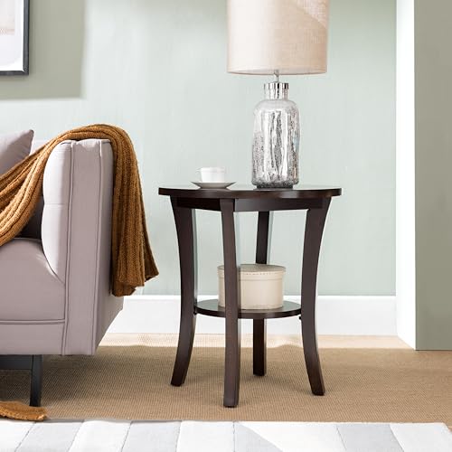 Image of Leick Home Boa Round End Table, 22 inch, Chocolate Oak