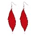 Leather Earrings, Genuine Suede Leather Leaf Earrings for Women & Girl Jewelry Valentine's Day Gift, Christmas Earrings Inspired by Joanna Gaines Earrings, Feather Earrings - Soft & Lightweight