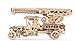 Ugears Wooden 3D Fire Truck Model Kit - Lever Operated Rotatable Retractable Ladder