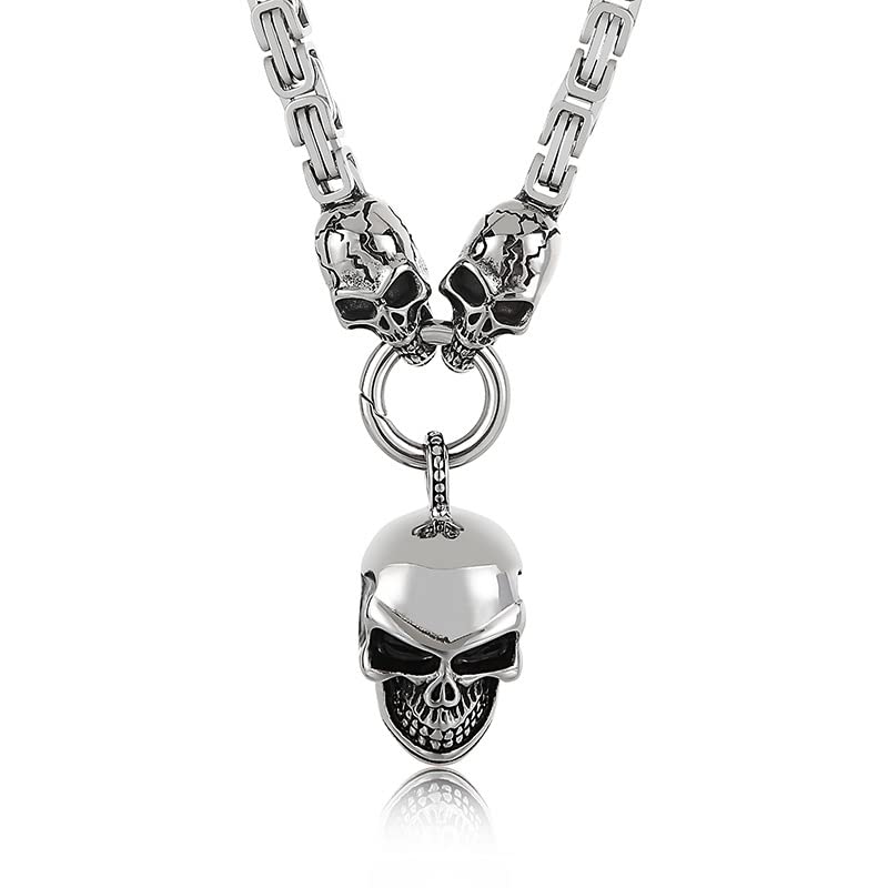 Collier gothique punk homme pendentif croix skull pour vos concerts et sorties urbaines