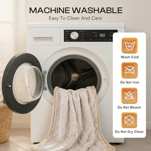 Image of Luciphia Waterproof Pet Blanket, Liquid Pee Proof Dog Blankets for Sofa Bed Couch, Reversible Sherpa Fleece Furniture Protector Cover for Small Medium Large Dogs Cats,Beige-Thicken Large(65 inch x 57 inch)