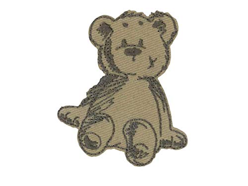 Bügelbild Patch Applikation zum Aufbügeln Teddy Kuscheltier Braunbär Bär 4,7 x 5,5 cm