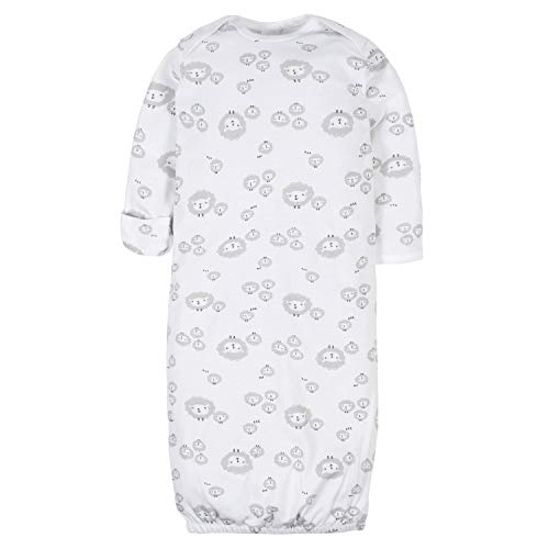 Image of Gerber Baby Girls 4-Pack Sleeper Gown - Soft Cotton Newborn Nightgowns, Elastic Hem Sleepwear Set for Infant Girls