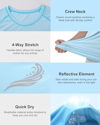 Roadbox Men's UPF 50+ Swim Shirts, Short Sleeve UV Sun Protection Rash Guard T-Shirt, Quick Dry Water Surfing Beach Tees4