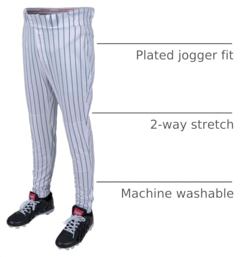 Image of Rawlings Men's Pro 150 Series Baseball Pants | Tapered Jogger Fit | Adult Sizes | Pinstripe | Multiple Colors
