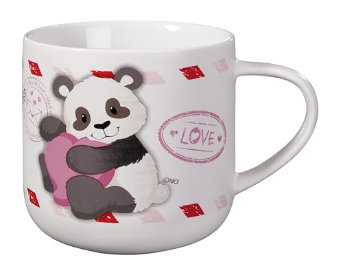 NICI 62632 Tasse aux Motifs de Panda et Papillon Love, 420 ML, 9,5 x 9,5 cm, Blanche, pour thé ou café, mug en Porcelaine, avec Anse/poignée, pour Boissons...