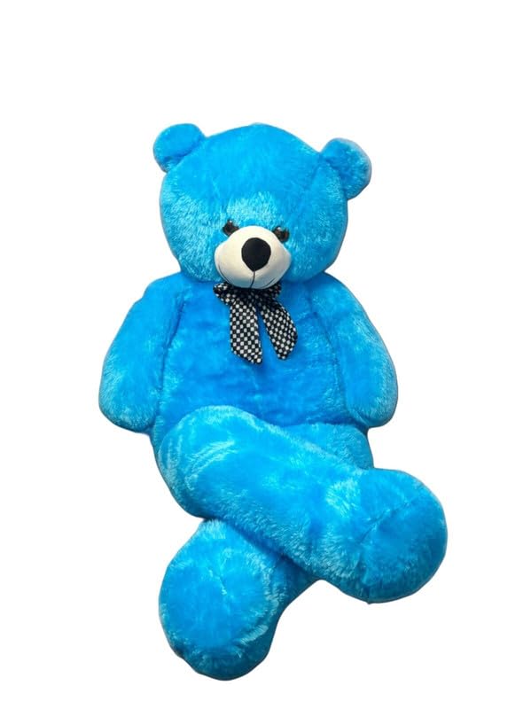 Image of Cionum Blue Teddy Bear with Bow Soft Plush Toy for Kids - Cute Stuffed Toy - Soft Cuddly Plushie for Baby Boys & Girls, Return Gift - Teddybear 85cm