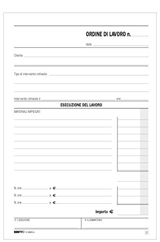 EDIPRO E5663A Blocco ordine di lavoro (interventi