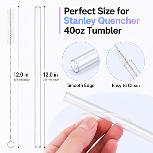 Image of Joshey Replacement Straws for Stanley Quencher 40oz Tumbler, 6 Pack