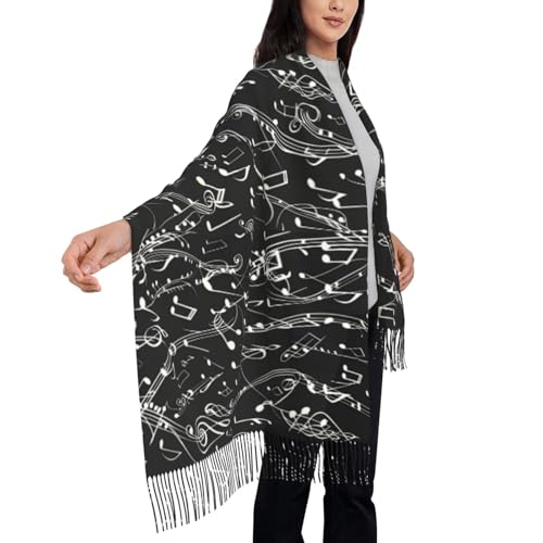 Pashmina Winter Warm Wrap Shawl Musical Print Scarves Scarf For Women Men