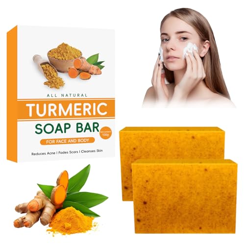 Savon Curcuma Visage 2 Pièces Savon Curcuma Pour Corps Et Le Visage Hydrater Et Unifier Le Teint