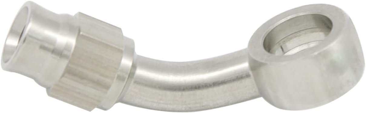 Stainless Steel 45 Degree Brake Hose End Fitting Banjo Eye Hole Diameter 11.2mm (7/16) to AN3 PTFE Brake Hose Line With Brass Olive