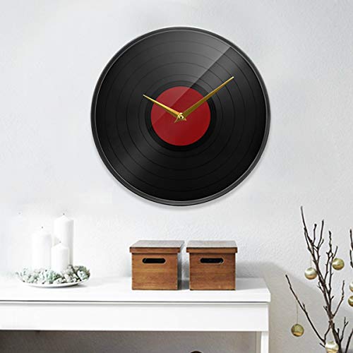 Alaza Funny Classic Music Record Disco Wall Clock Battery Operated Silent Non Ticking Clocks For Living Room Decor 12 Inch / 9.5 Inch #TOP5