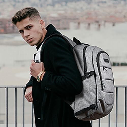 Tzowla Travel Laptop Backpack Water Resistant Anti-Theft Bag with Giant Tumbler Holder Pocket and Lock 15.6 Inch Computer Business Backpacks for Women Men Work College Gift,Casual Daypack(Grey) by Tzowla - Image 5