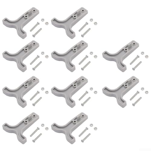 DAZZLEEX Paquete de 10 manijas en T de 50 A 600 V para conectores de cable y cable estilo Anderson, terminales de cobre chapados en plata, carcasa de PC ignífuga UL94 V-0, herramienta eléctrica de 12