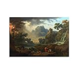LUOFANSTAR A Mountain Landscape with An Approaching Storm Claude-Joseph Vernet Painter Poster Canvas Wall Art Poster Decorative Bedroom Modern Home Print Picture Artworks Posters 08x12inch(20x30cm)