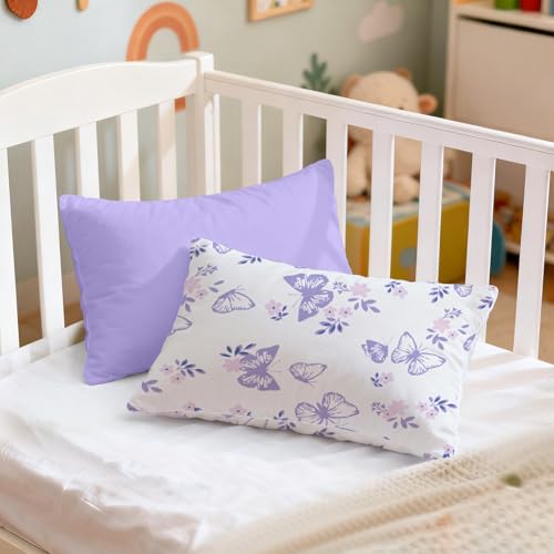 Image of Cloele Kids Toddler Pillowcase Butterfly 12x16 or 13x18 2 Pack | Envelope Travel Pillowcase, Baby Pillow Cover, Soft Children's Bedding, For Boys and Girls
