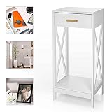 Prosumer's Choice Modern Side Table and Nightstands with Single Drawer Storage | Tall End Tables wit