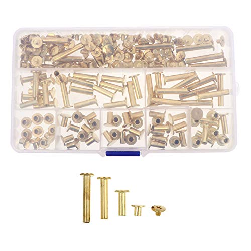 Scicalife 1 conjunto M5 Kit de parafusos de latão banhado a latão para álbuns de fotos para reparo d