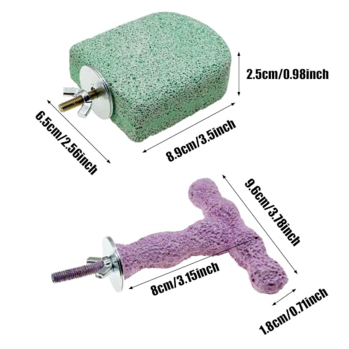 Image of 4 PC Bird Perch Stand Pet Teeth Grinding Stone for Small Birds