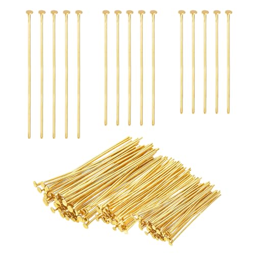 Pins à tête plate dorés PATIKIL, apprêts de qualité pour création de pendentif