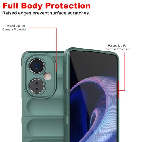Image of amazon basics Mobile Cover for Vivo Y27 4G | Full Camera Protection | Liquid Silicon Case | Flexible Bumper Case for Vivo Y27 4G (Green)