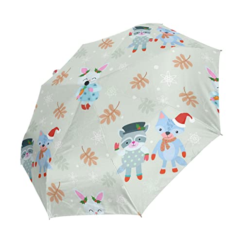 Parapluie automatique de Noël coupe-vent avec protection UV efficace