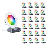 Infibrite 4 Inch WiFi Smart Ultra-Thin LED Recessed Ceiling Light 9W 810LM Dimmable with Junction...