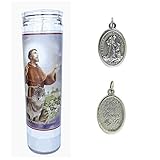 Gifts by Lulee, LLC Prayer for My Pet St Francis of Assisi 1 Candle Set & St. Francis Pet Medal