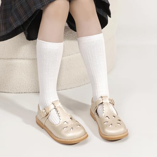 Hehainom Girls Mary Jane Shoes T-Strap Dress Ballet Flats Toddler Girls Wedding Party Uniform School Shoes2