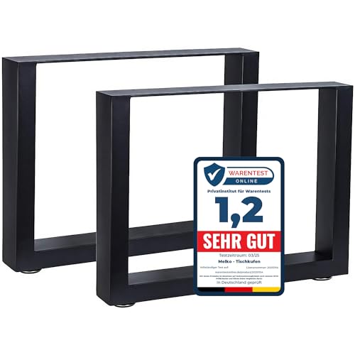 Melko 2X Tischbeine 64 x 40 cm Tischkufen Tischgestell Tischuntergestell inkl. Bodenschoner