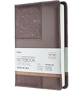 M&G Lined Journal Notebook 310 Pages, Medium A5 Leather Hardcover Notebooks, 5.5in x 8in Diary Ru...